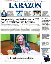 Portada de La Razón (España)