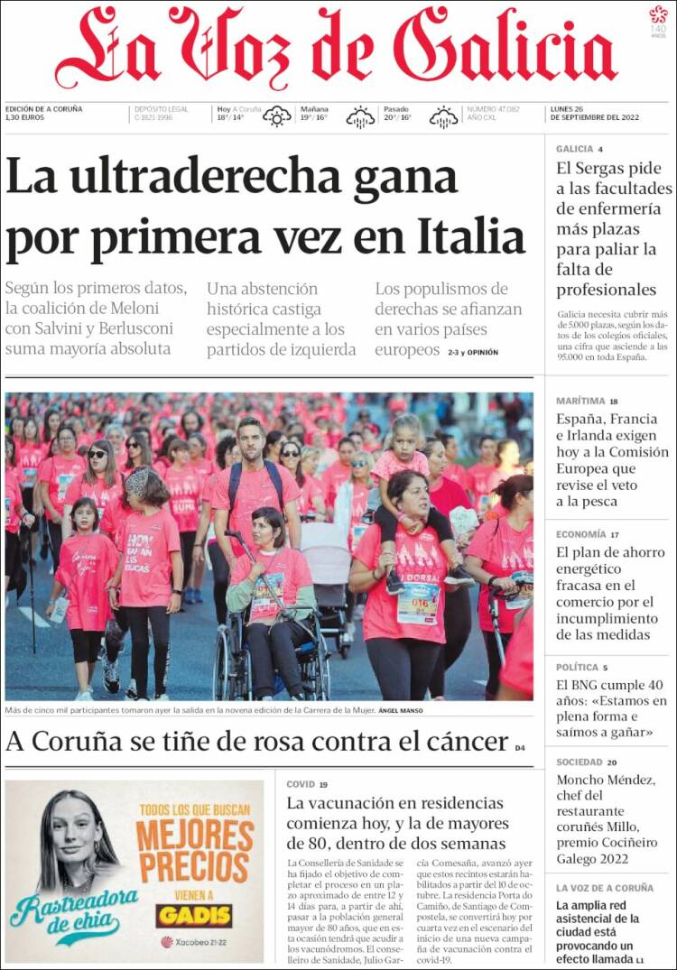 Portada de La Voz de Galicia (Spain)