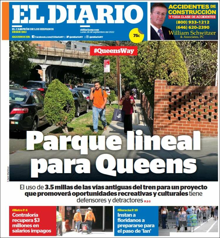 Portada de El Diario NY (États-Unis)