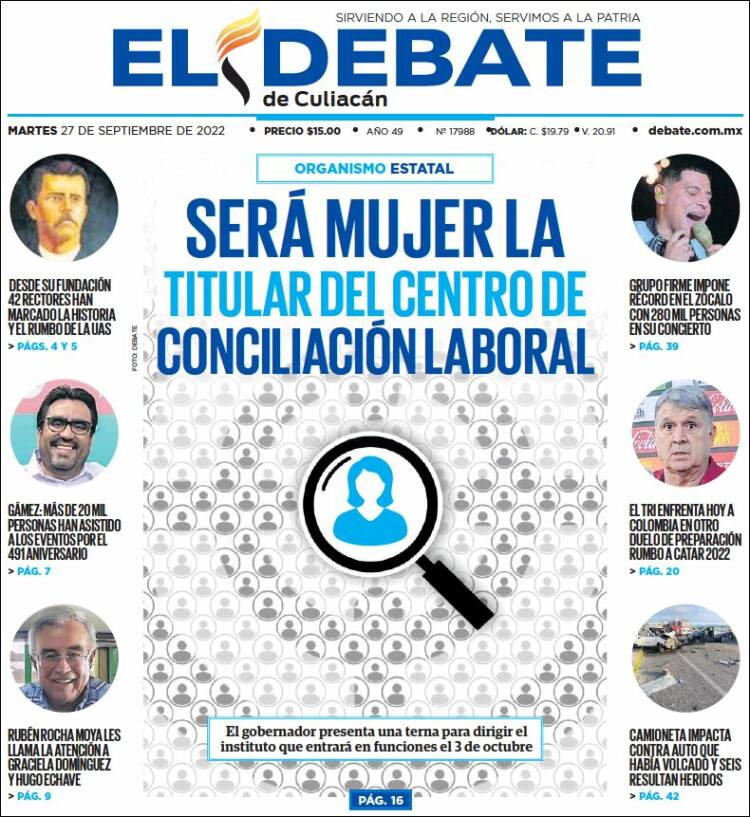 Portada de El Debate de Culiacán (México)