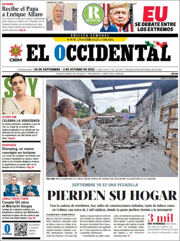 Portada de El Occidental (México)