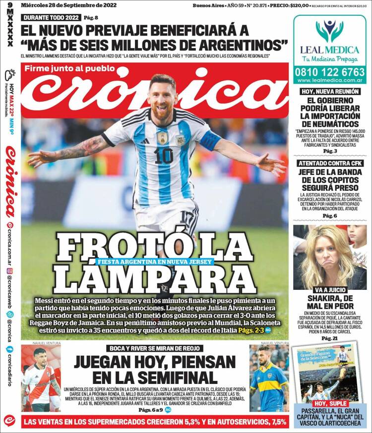 Portada de Crónica (Argentina)