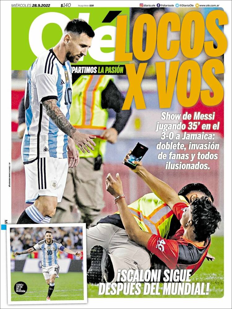 Portada de Olé (Argentina)