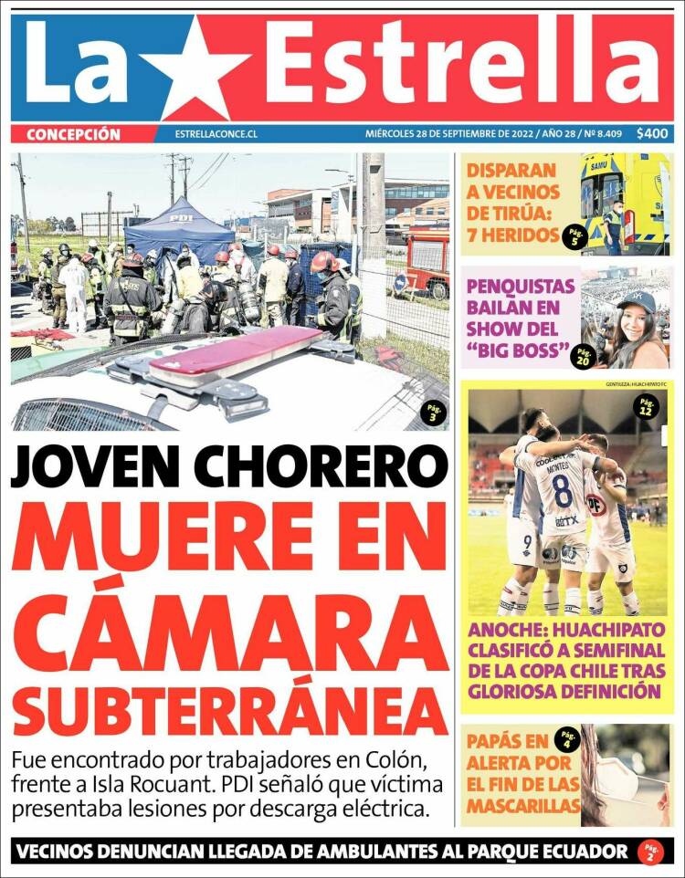 Portada de La Estrella de Concepción (Chile)