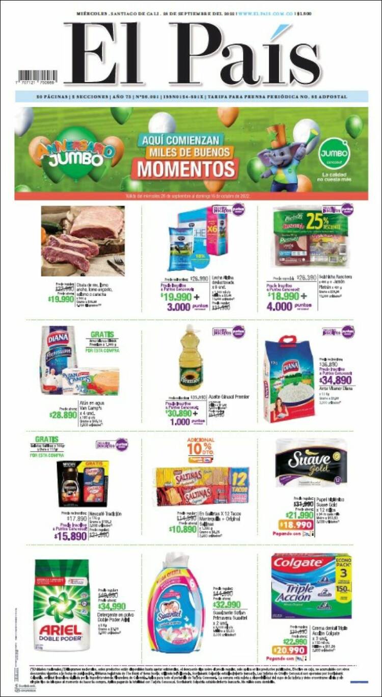 Portada de El País - Cali (Colombia)