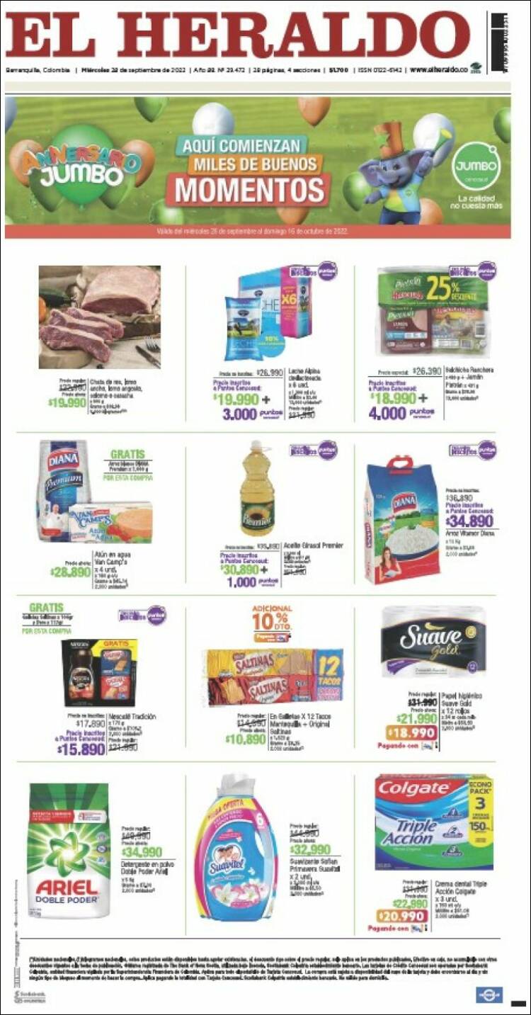 Portada de El Heraldo (Colombia)