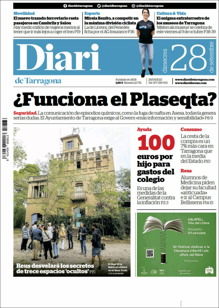 Portada de Diari de Tarragona (Spain)