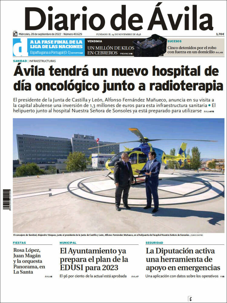 Portada de Diario de Ávila (Spain)
