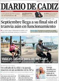 Portada de Diario de Cádiz (España)