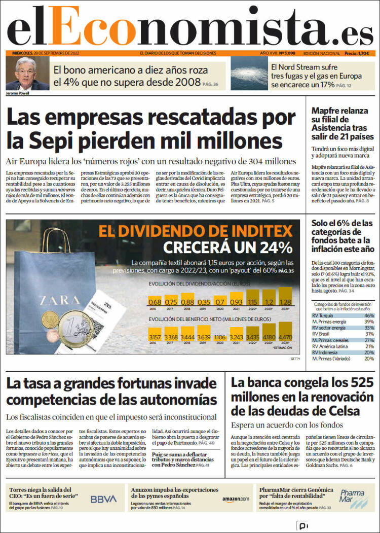 Portada de El Economista (Espa&ntilde;a)
