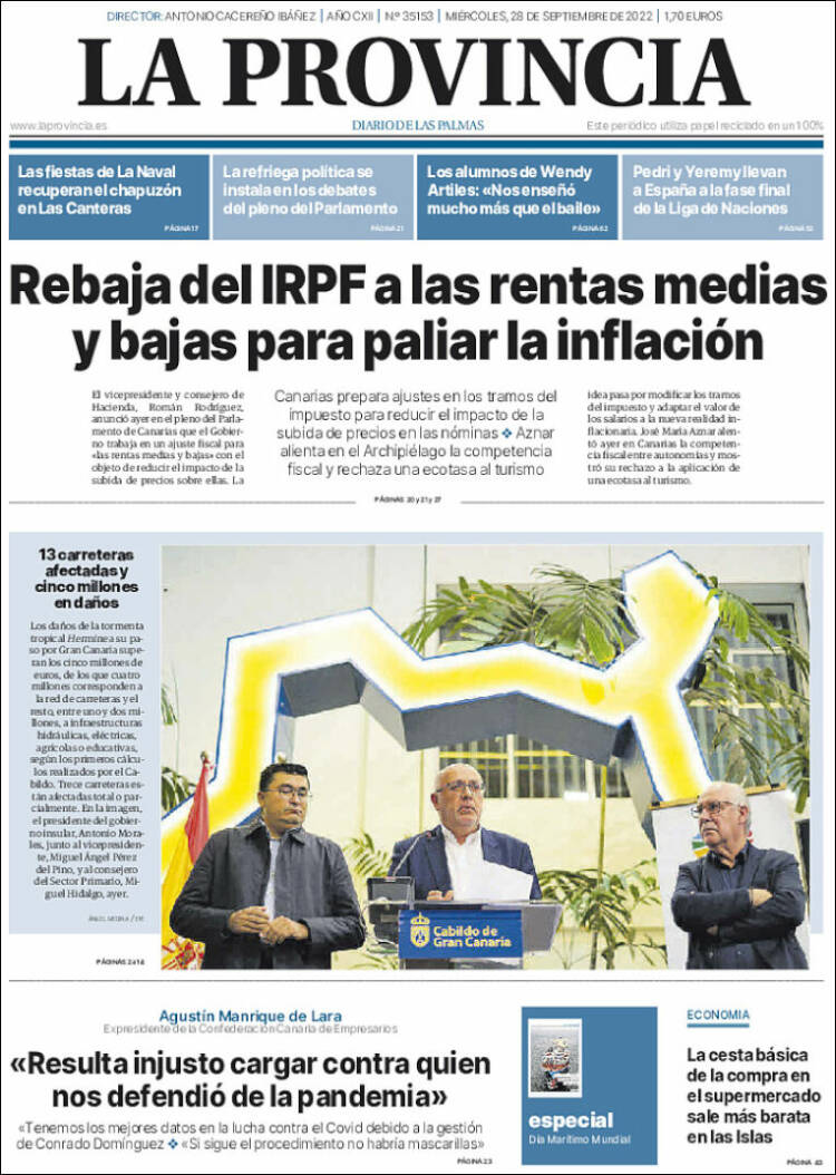 Portada de La Provincia (España)