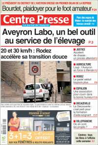 Portada de Centre Presse (Francia)