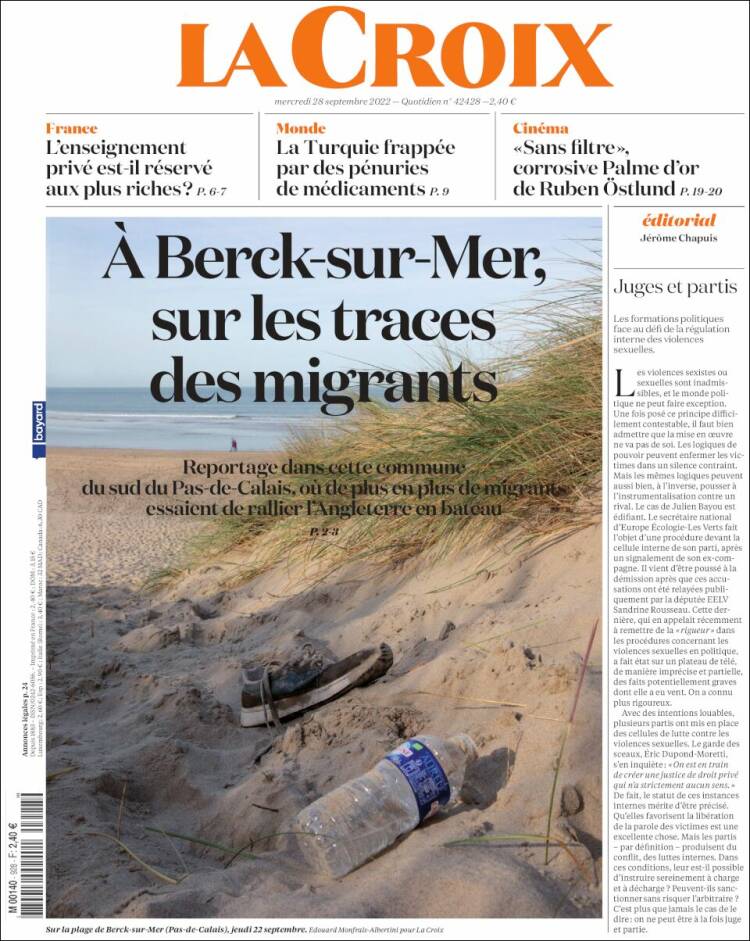 Portada de La Croix (Francia)