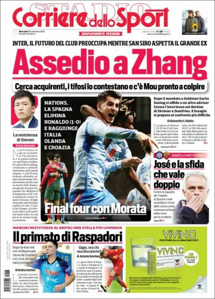 Portada de Corriere dello Sport (Italia)