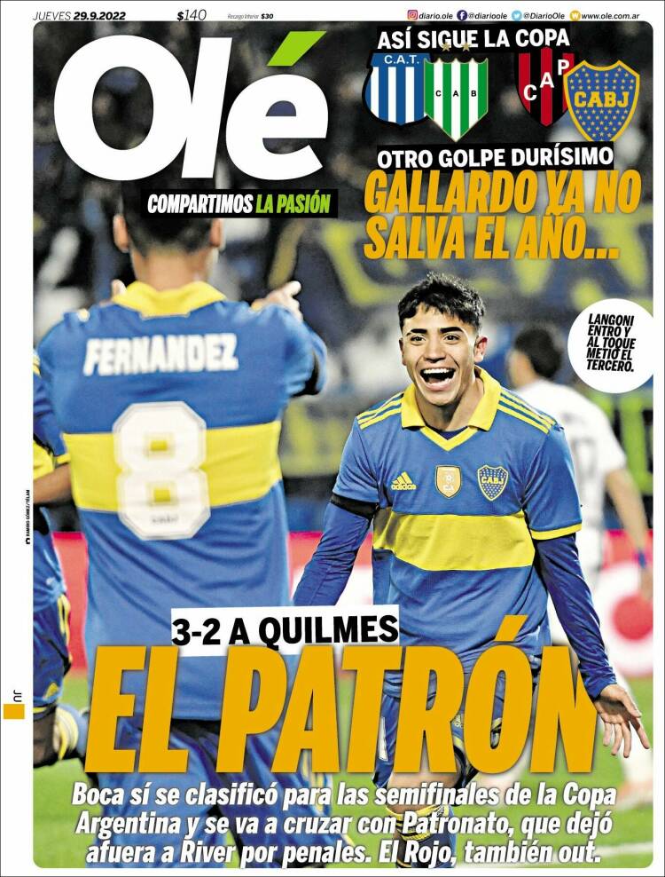 Portada de Olé (Argentina)