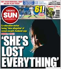 Portada de The Toronto Sun (Canadá)