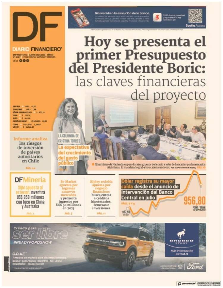 Portada de Diario Financiero (Chile)