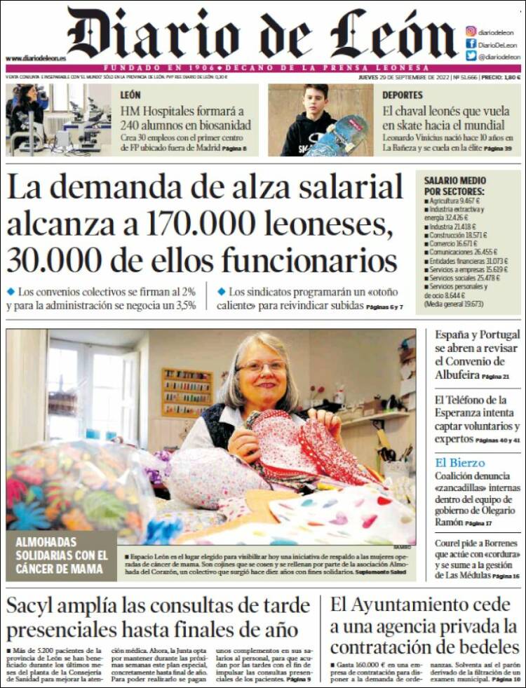 Portada de Diario de León (España)