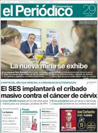 Portada de El Periódico de Extremadura (España)