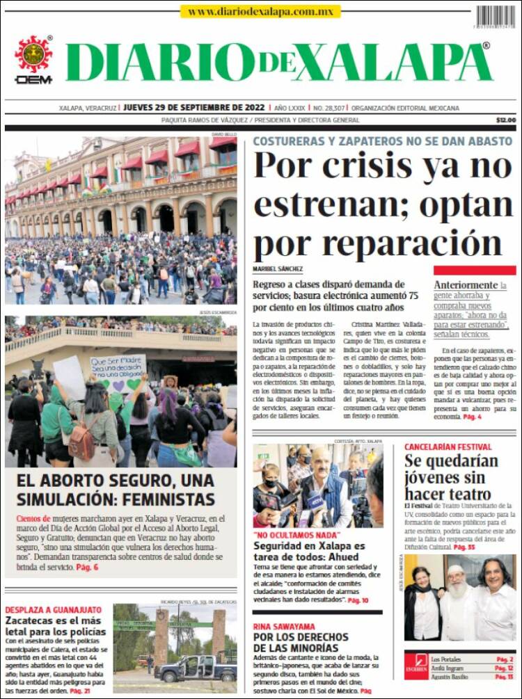 Portada de Diario de Xalapa (México)