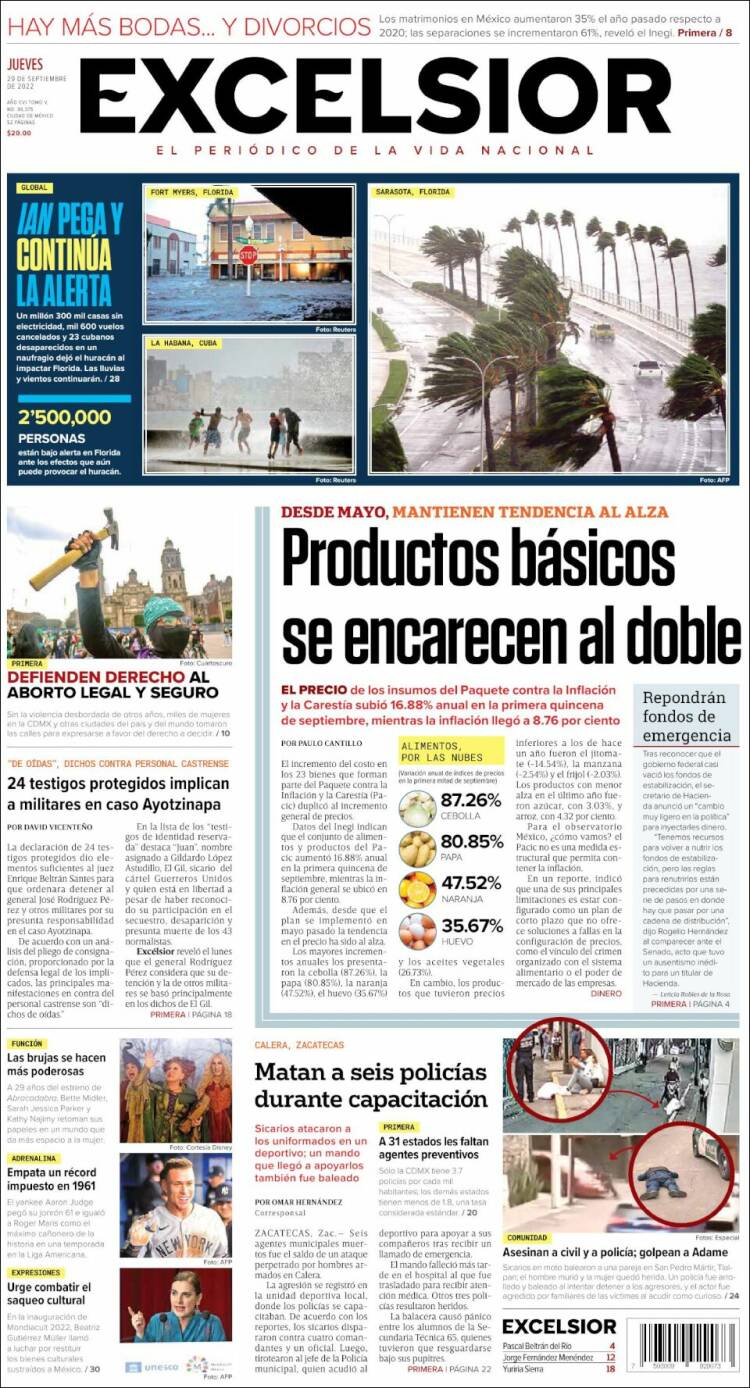 Portada de Excelsior (México)