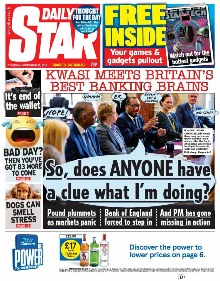 Portada de Daily Star (Reino Unido)