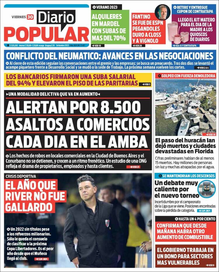 Periódico Diario Popular Argentina Periódicos De Argentina Edición De Viernes 30 De