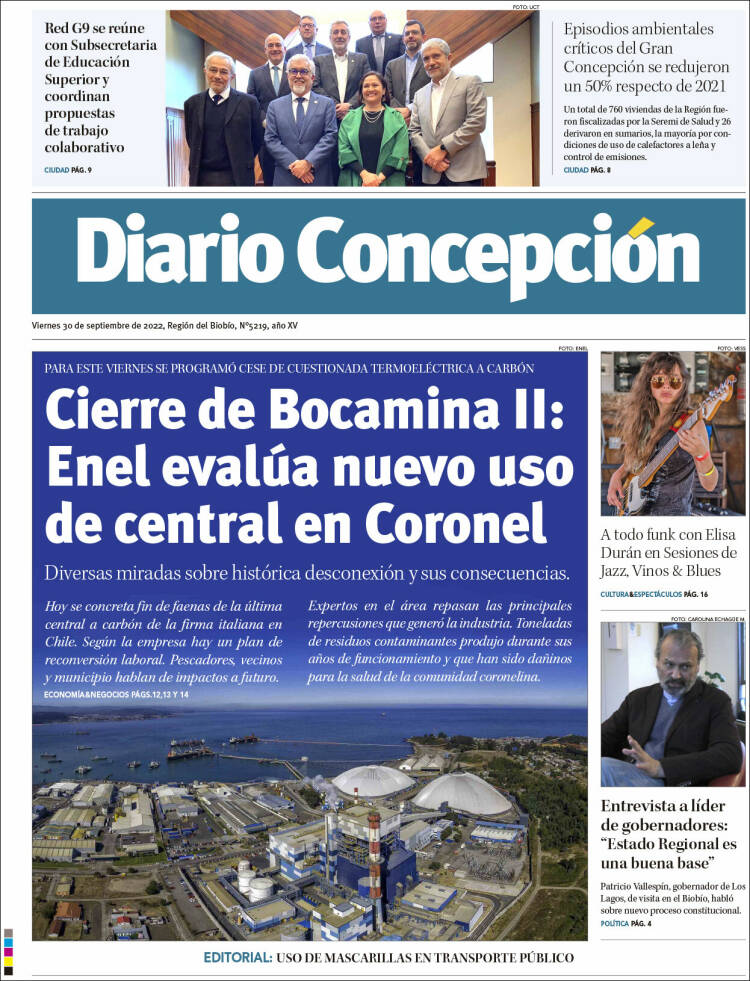 Portada de Diario de Concepción (Chile)