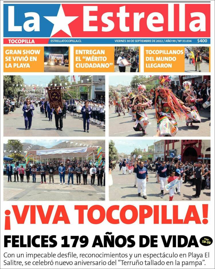 Portada de La Estrella de Tocopilla (Chile)