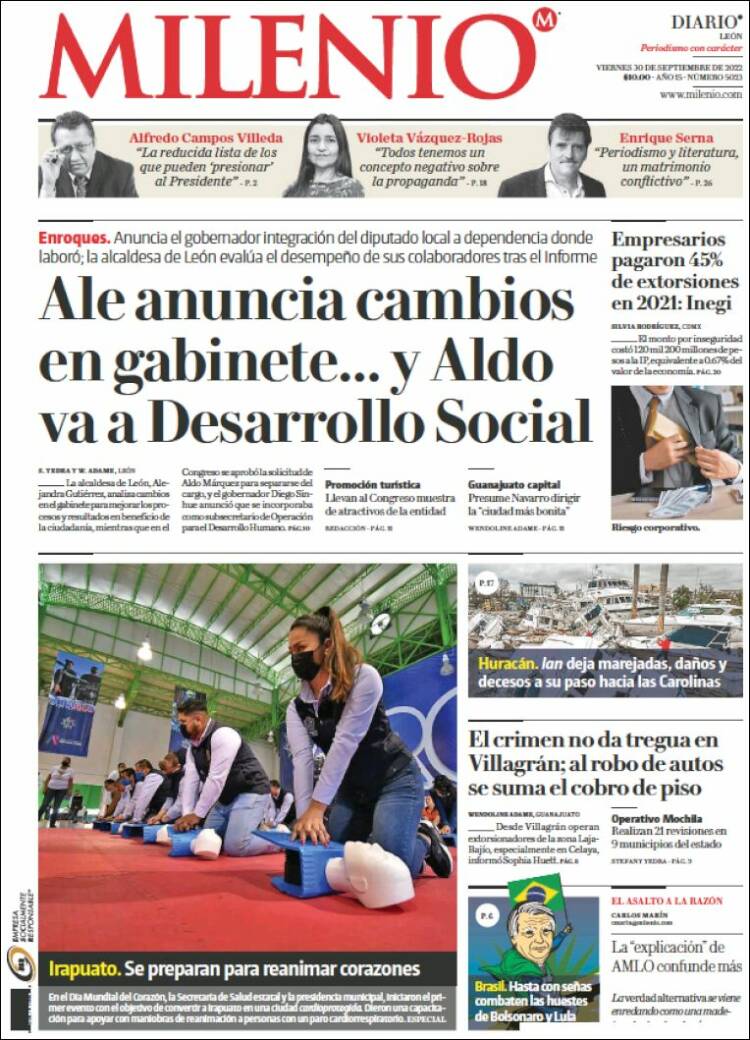 Portada de Milenio de León (México)