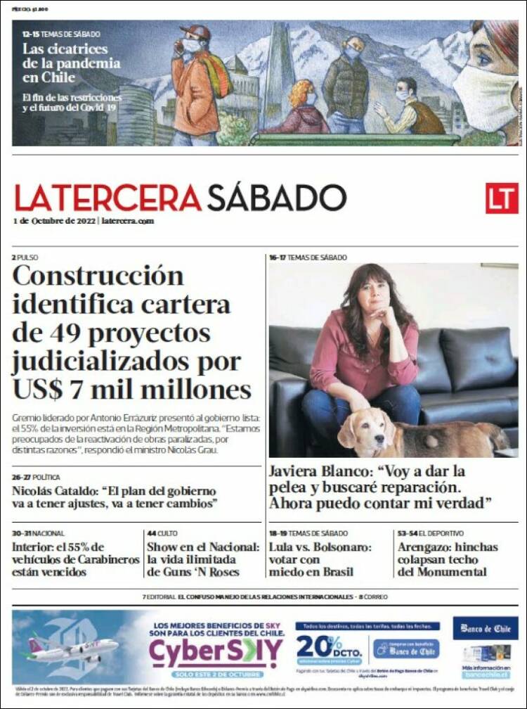 Portada de La Tercera (Chile)