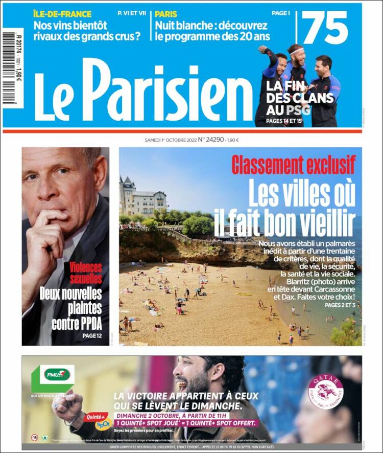 Portada de Le Parisien (Francia)