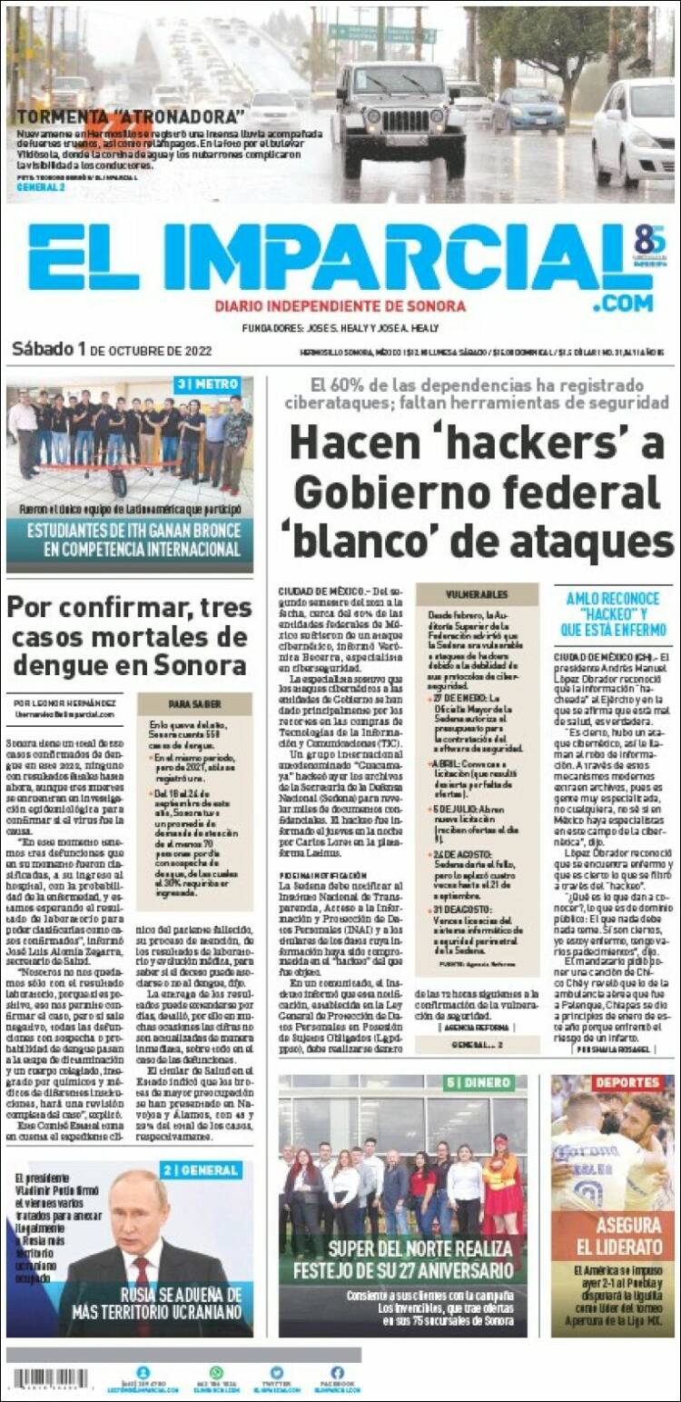 Portada de El Imparcial (Mexico)