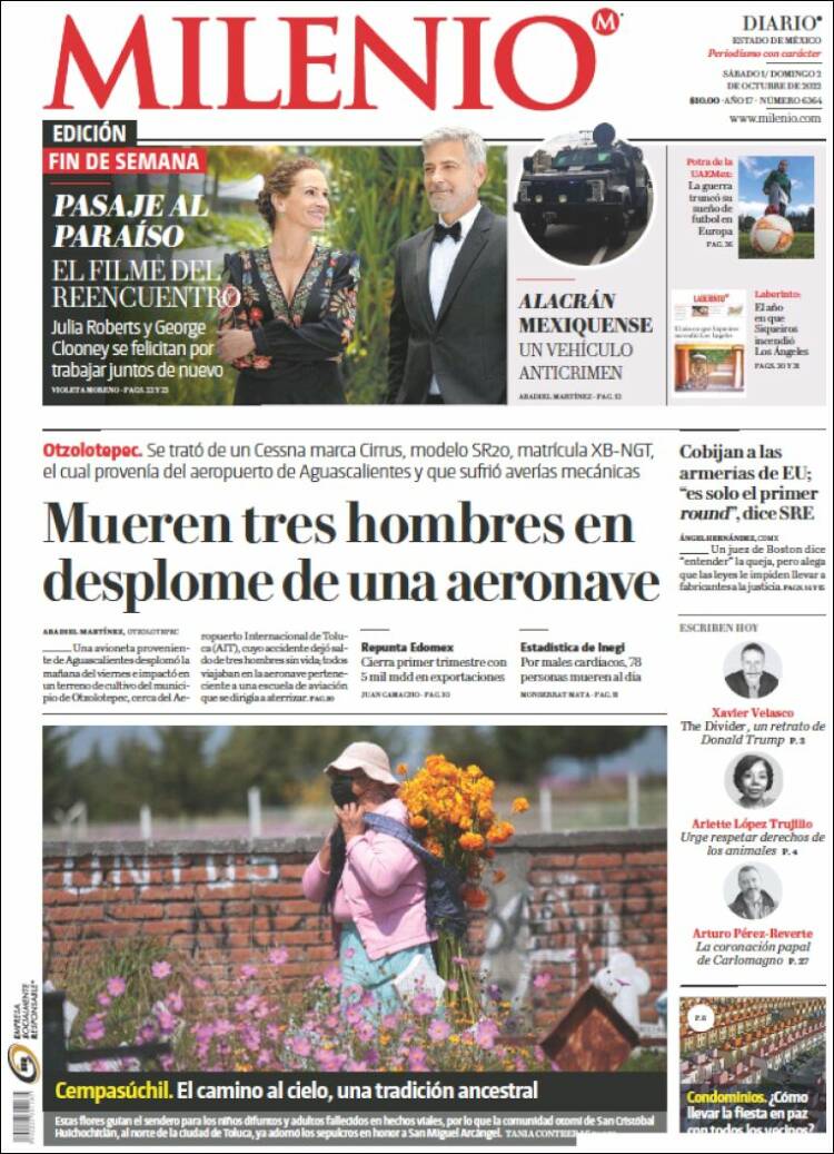 Portada de Milenio - Estado de México (México)