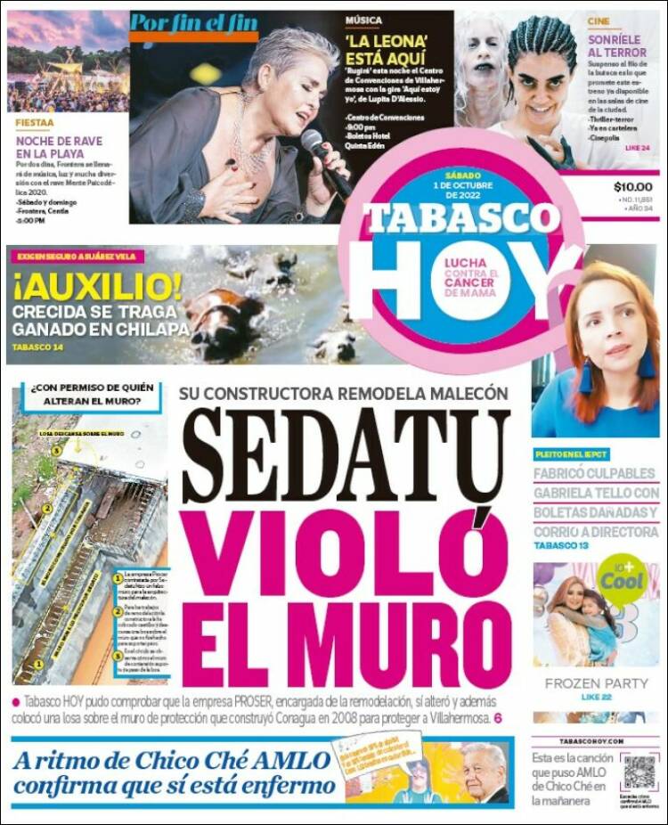 Portada de Tabasco Hoy (Mexique)