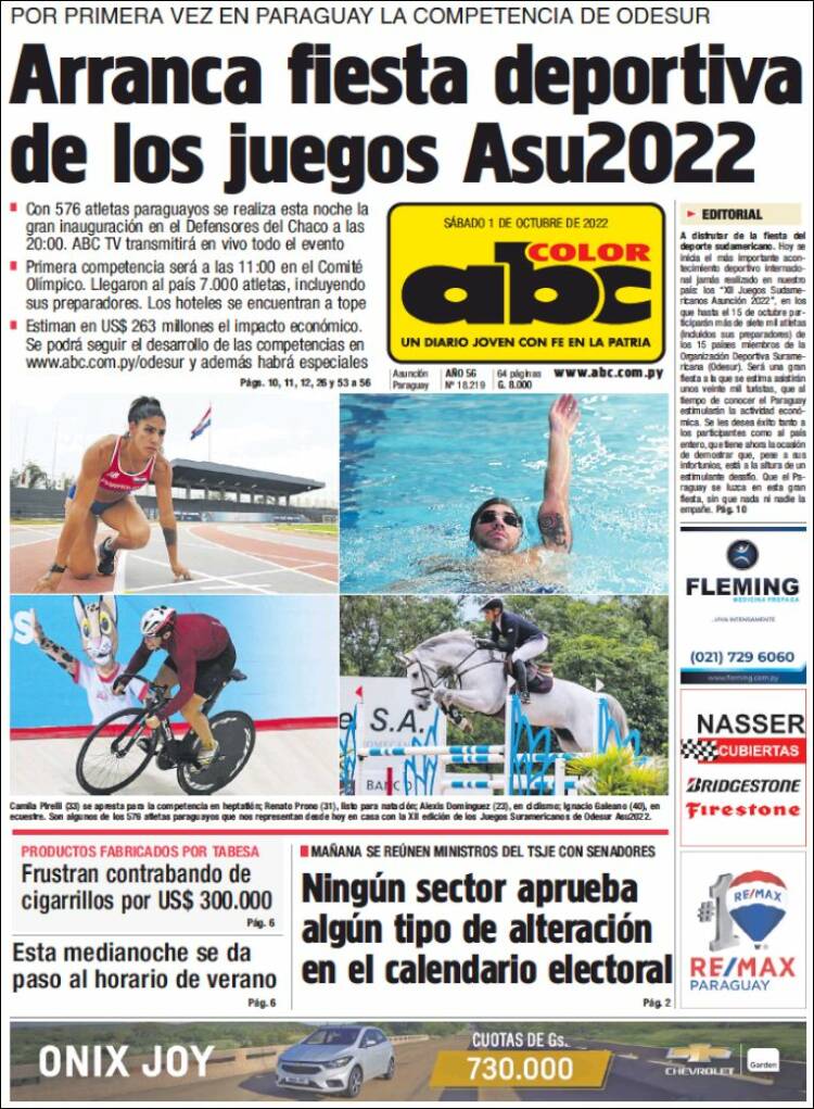 Portada de ABC Color (Paraguay)