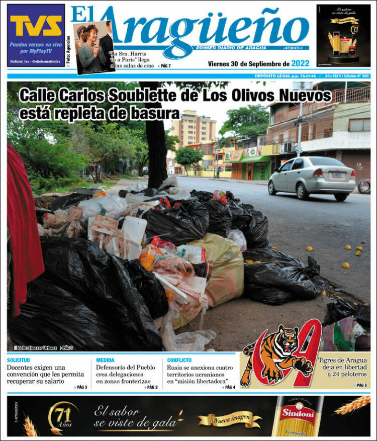 Portada de El Aragüeño (Venezuela)