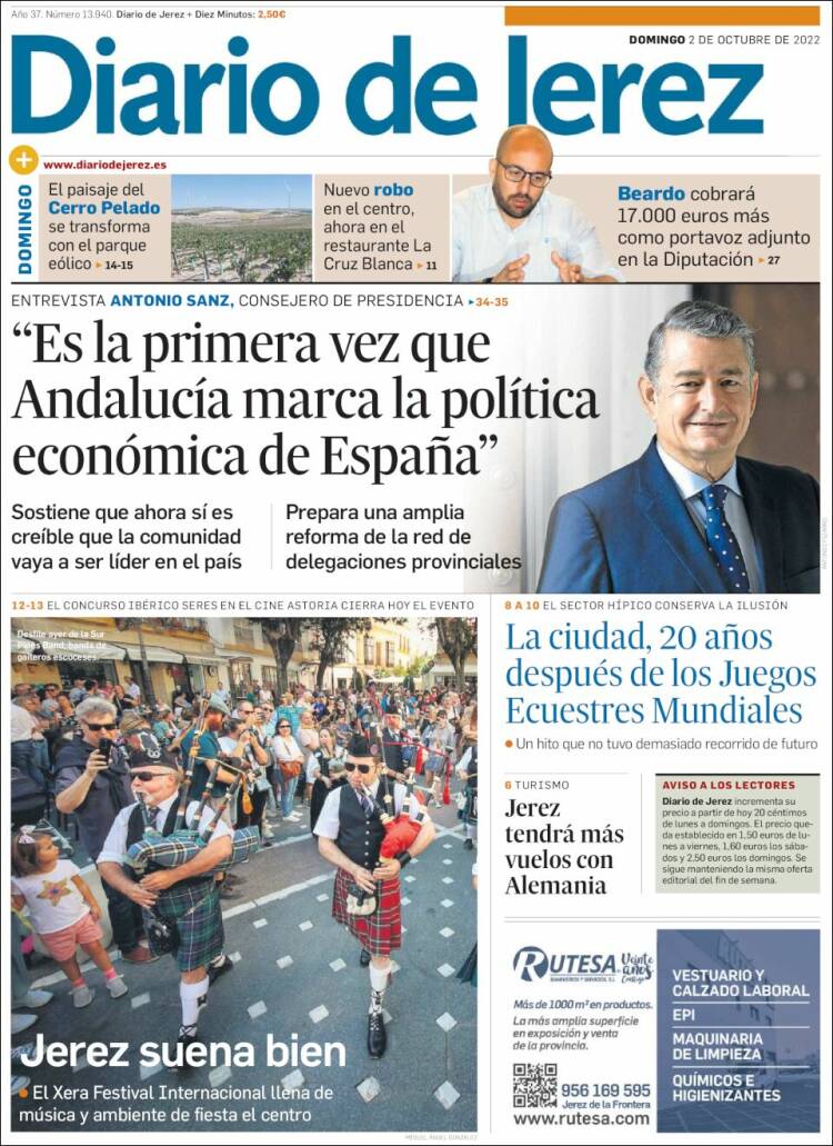 Portada de Diario de Jerez (España)