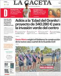 Portada de La Gaceta de Salamanca (España)