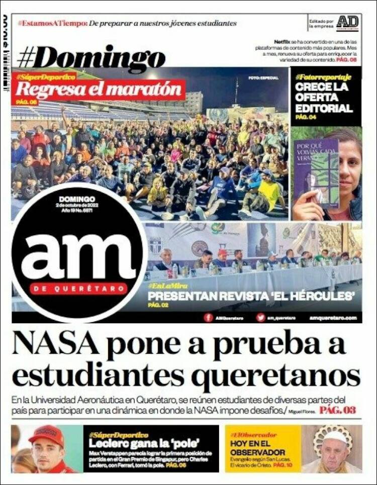 Portada de A.M. Querétaro (México)