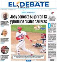 Portada de El Debate de Culiacán (México)