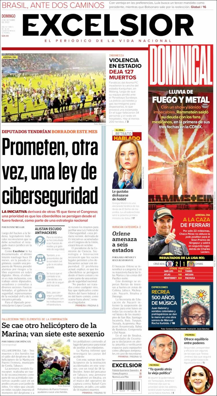 Portada de Excelsior (México)