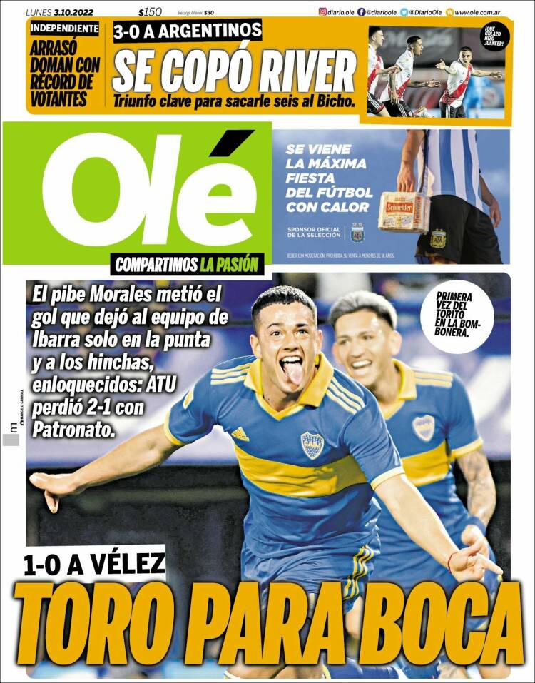 Portada de Olé (Argentina)