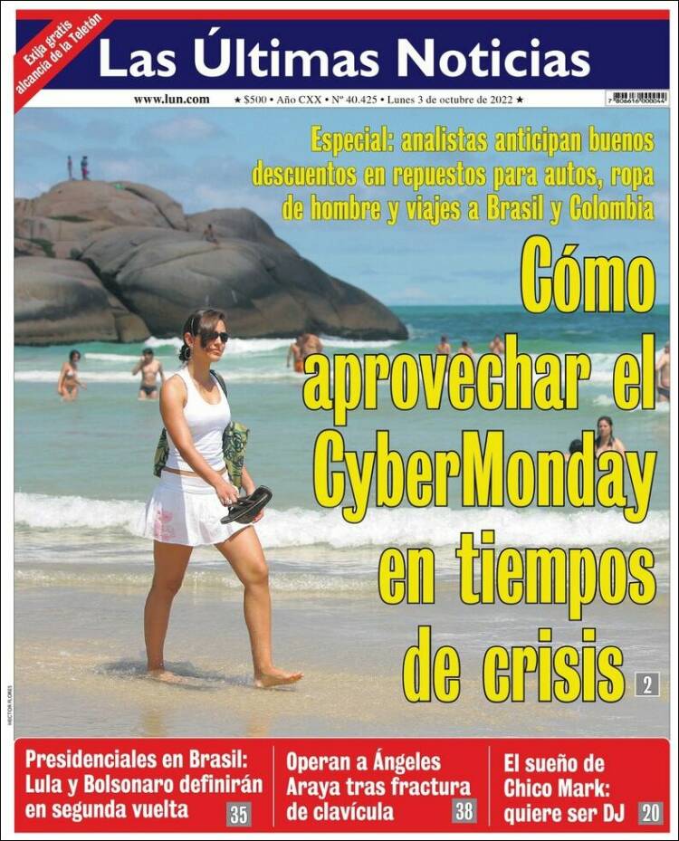 Portada de Las Últimas Noticias (Chile)