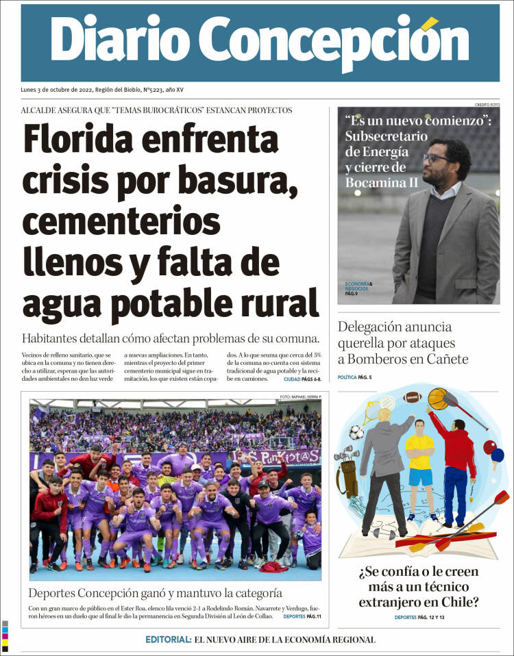 Portada de Diario de Concepción (Chile)