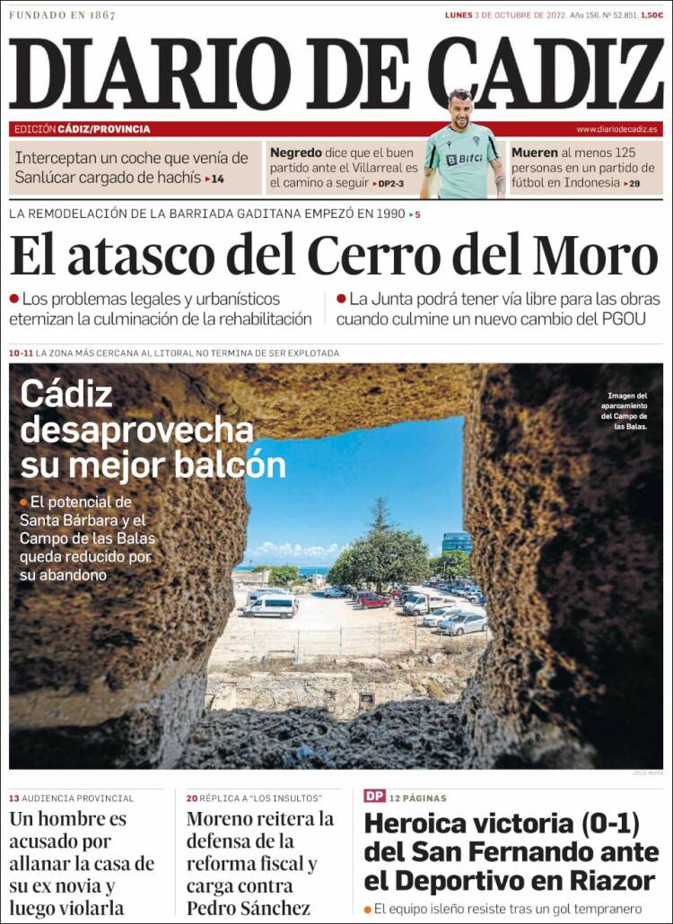 Portada de Diario de Cádiz (España)