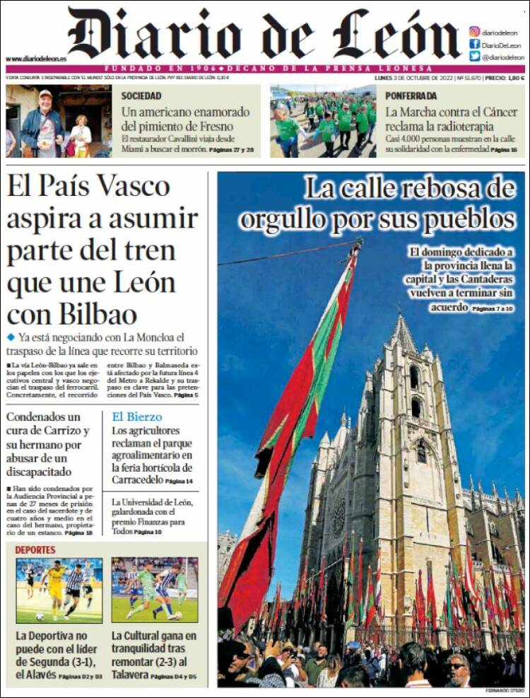 Portada de Diario de León (España)