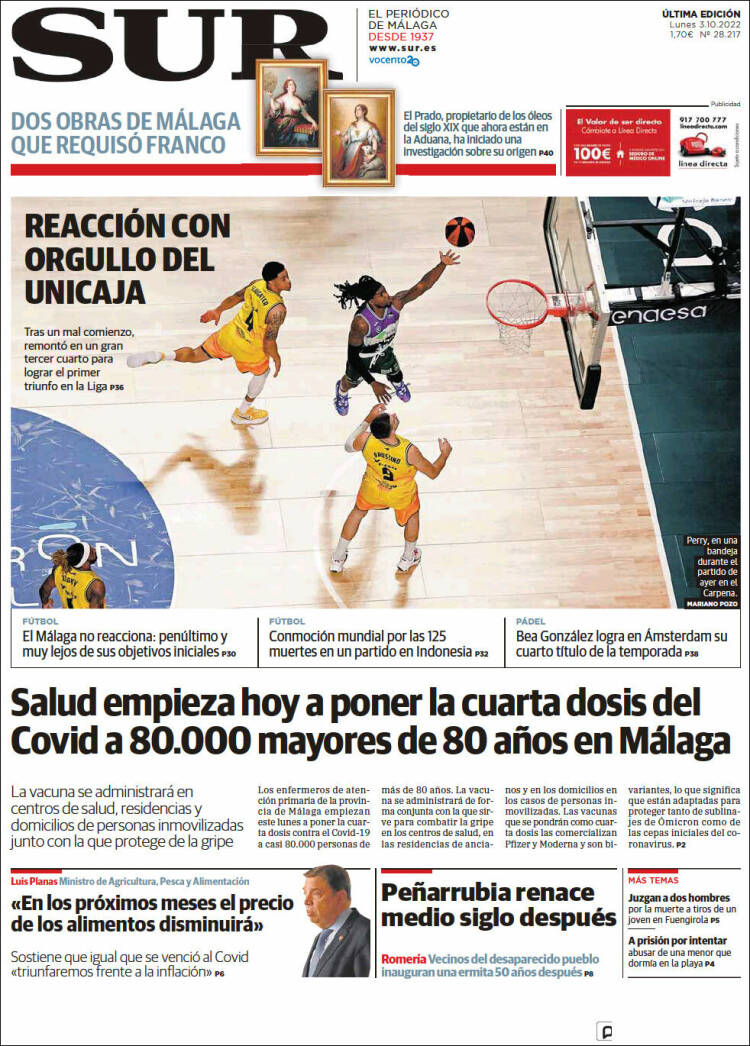 Portada de Diario el Sur (España)