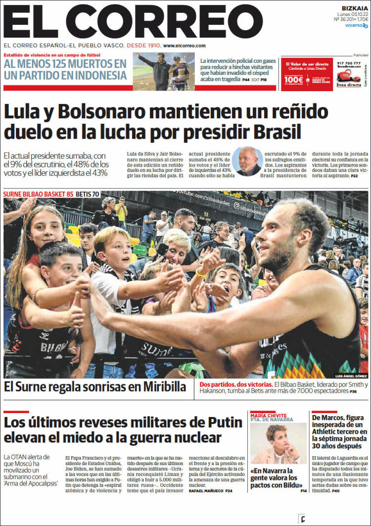 Portada de El Correo (España)