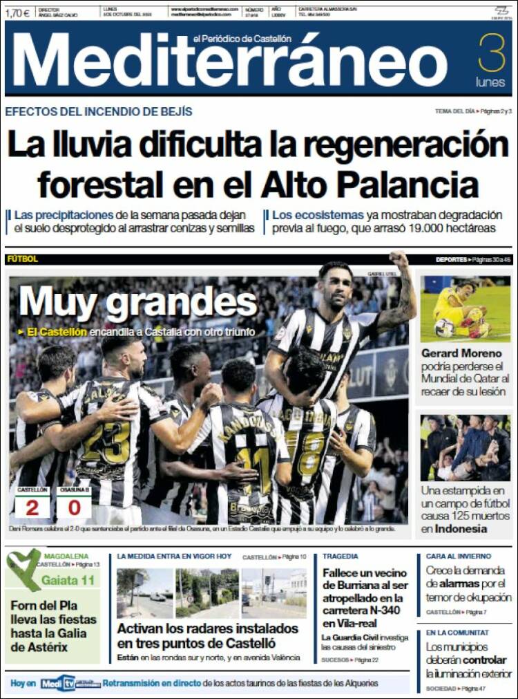 Portada de El Periódico Mediterraneo (España)